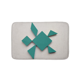 Tapis De Bain Tangram de tortue verte