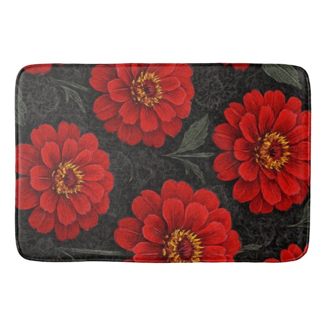 Tapis De Bain Tapete Flores de Zínnia em artes (Devant)