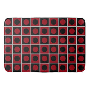 Tapis De Bain Tapis Abstrait gris noir et rouge