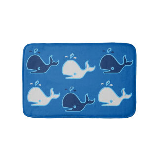 Tapis De Bain Tapis de baleines pour des enfants bleus