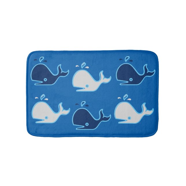 Tapis De Bain Tapis de baleines pour des enfants bleus (Devant)