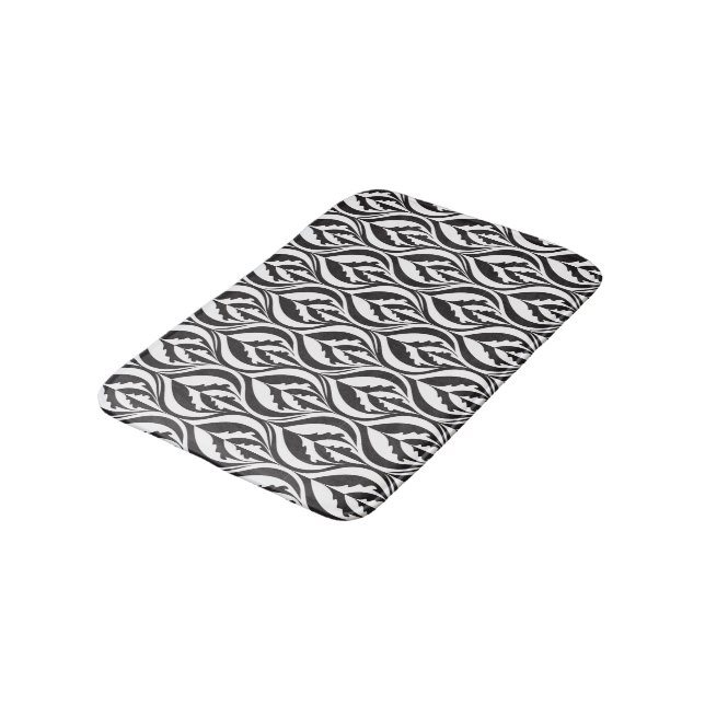 Tapis De Bain Tapis de motif double moderne noir et blanc (Angle)