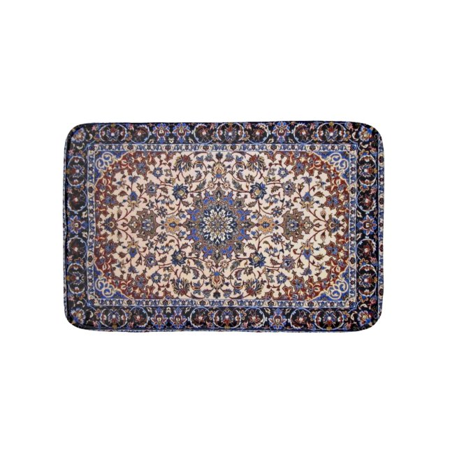 Tapis De Bain Tapis de tapis bleu persan turc antique (Devant)