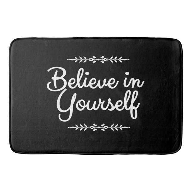 Tapis De Bain Tapis noir noir et blanc de citation inspirée (Devant)