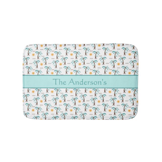 Tapis De Bain Tapisserie personnalisée de palmier tropical Sunsh (Devant)