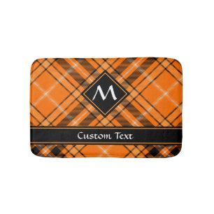 Tapis De Bain Tartan orange d'Halloween