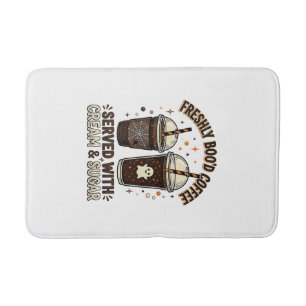 Tapis De Bain Tasse fantôme Halloween Café Fraîchement Infusé
