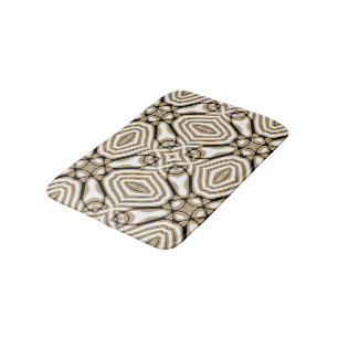 Tapis De Bain Taupe Beige Brown Noir Blanc Orient Motif