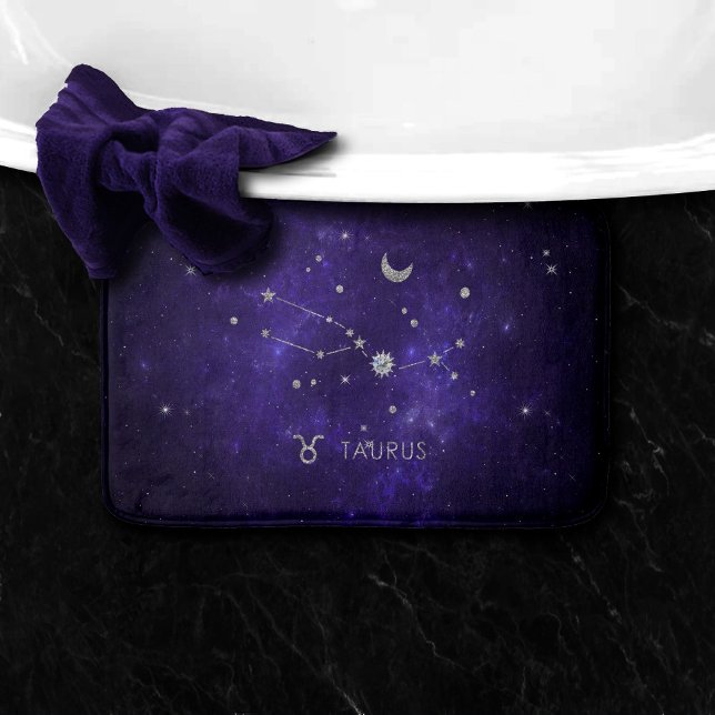 Tapis De Bain Taurus pourpre zodiaque | Horoscope d'astrologie c (Créateur téléchargé)