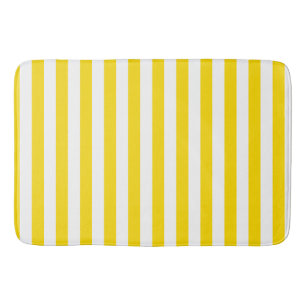 Tapis De Bain Tendance Elégant Jaune Blancs Moderne