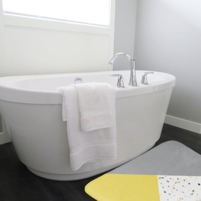 Tapis De Bain Tendance gris-jaune Terrazzo (Créateur téléchargé)