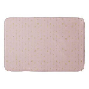 Tapis De Bain Tendance Lotus rose & or Boho Flèches Bath Mat