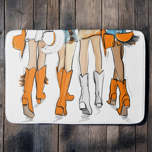 Tapis De Bain Tennessee Dames Orange Et Blanc Mode 