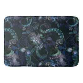 Tapis De Bain Tentacle Turquoise De Cthulhu Gothique Avec Fleurs