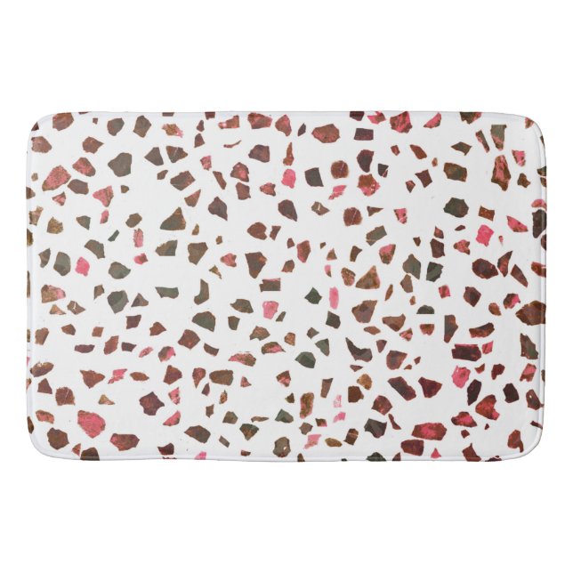 Tapis De Bain Terracotta Terrazzo Abstraite en marbre moderne (Devant)
