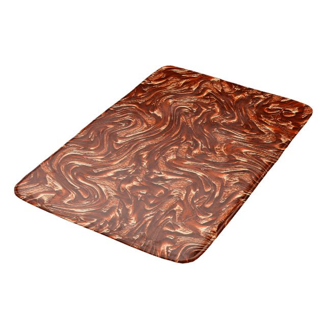Tapis De Bain Terre cuite brune texturée (Angle)