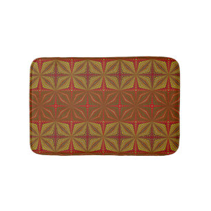 Tapis De Bain Terre géométrique cool Brown Jaune Ethnique Tribal
