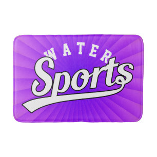 Tapis De Bain Texte Design : SPORTS white + your own text & idea
