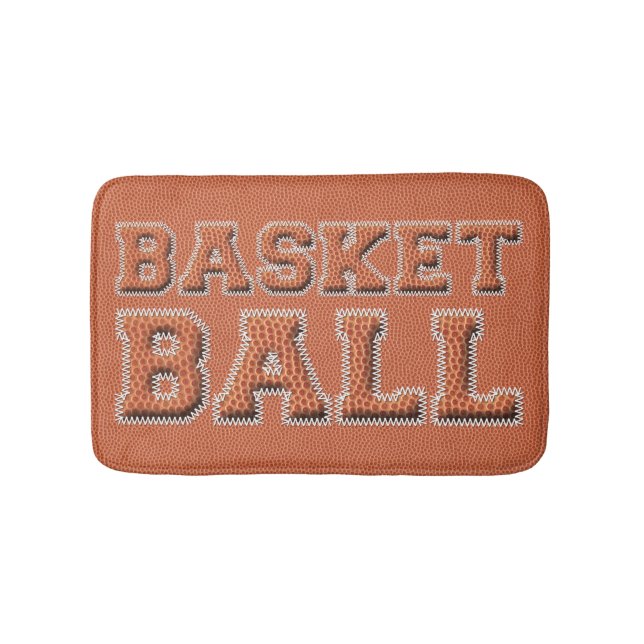 Tapis De Bain Texte et texture du basket-ball (Devant)