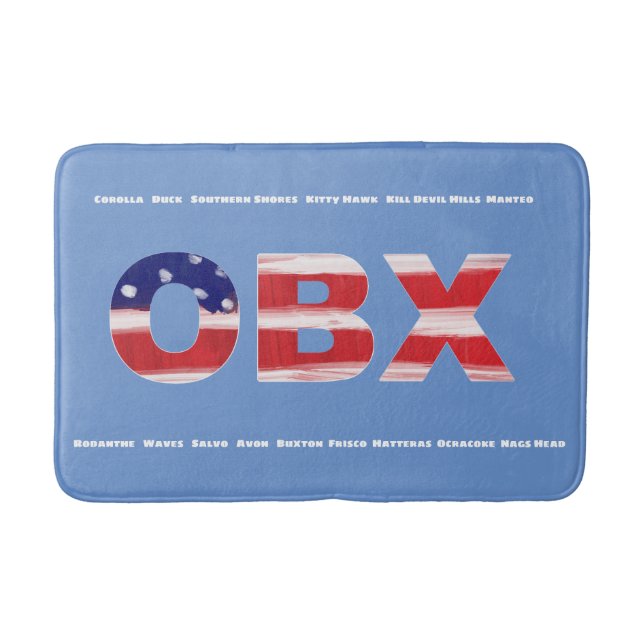 Tapis De Bain Texte et villes de l'indicateur OBX (Devant)