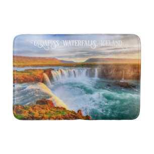 Tapis De Bain Texte Personnalisé Cascades de Godafoss, Islande