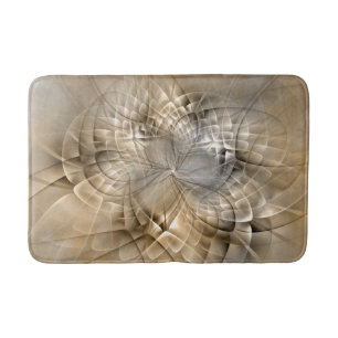 Tapis De Bain Texture d'art fractal moderne abstrait tons de ter