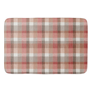 Tapis De Bain Texture de tissu à carreaux rustique chaud en cora