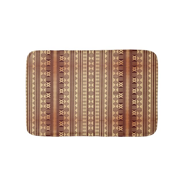 Tapis De Bain Texture ethnique Brown (Devant)