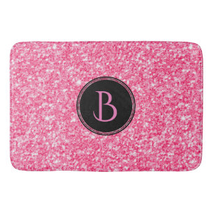 Tapis De Bain Texture Parties scintillant rose moderne avec Mono