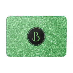 Tapis De Bain Texture Parties scintillant verte simple avec Mono