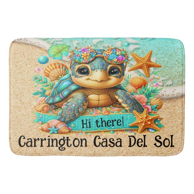 Tapis De Bain Thème de la tortue précieuse (Devant)