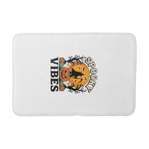 Tapis De Bain Thème fantôme d'Halloween Citrouille Sorcière Vint