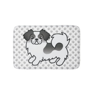 Tapis De Bain Tibétain Spaniel Parti-Coleur Noir Chien Mignon &