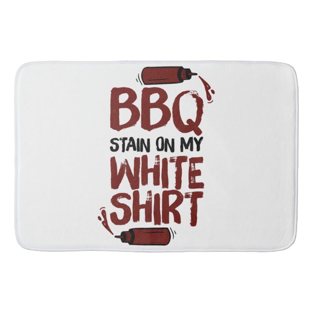 Tapis De Bain Tige barbecue sur mon blanc Premium (Devant)