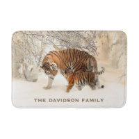 Tigers d'hiver nom personnalisé nattes de bain