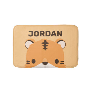 Tapis De Bain Tigre mignon avec nom personnalisé