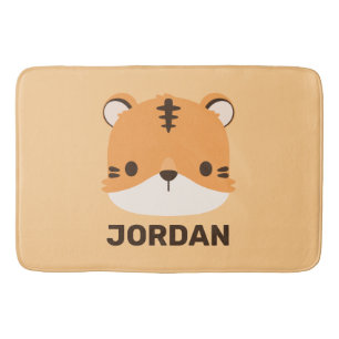 Tapis De Bain Tigre mignon avec nom personnalisé