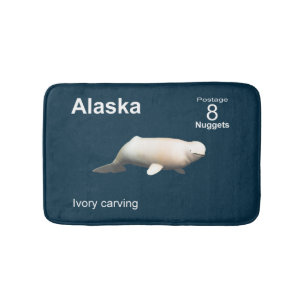 Tapis De Bain Timbre de baleines de Beluga en Alaska