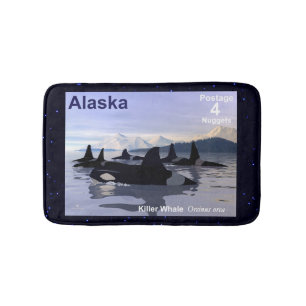 Tapis De Bain Timbre des baleines tueuses de l'Alaska