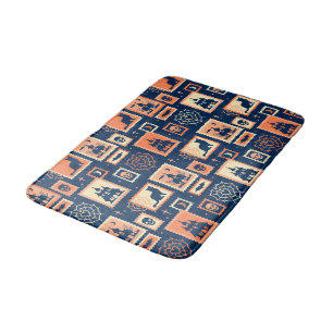 Tapis De Bain Timbres d'artiste Halloween Rétro