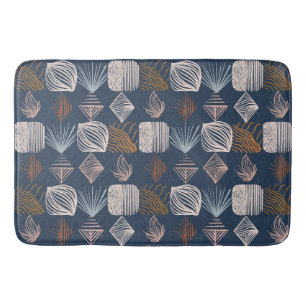 Tapis De Bain Tissu Tribal des Caraïbes : bleu marine, Boho