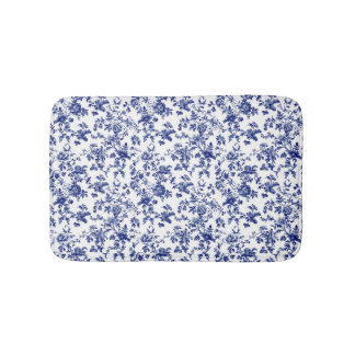 Tapis de bain toile bleu personnalisé