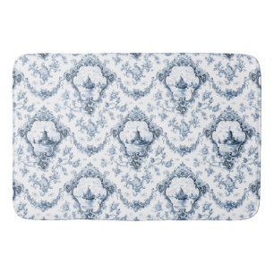 Tapis De Bain Toile florale gravée avec moulin à vent et bateaux