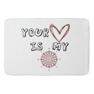 Tapis De Bain Ton coeur est mon boussole