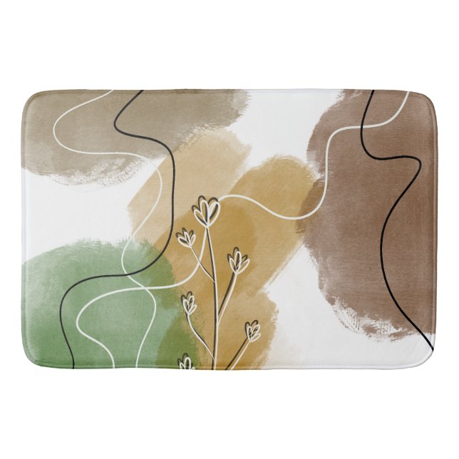 Tapis De Bain Tonalité de la Terre d'extraction botanique (Devant)