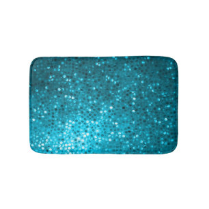 Tapis De Bain Tons Bleus Faux Parties scintillant et étincelles