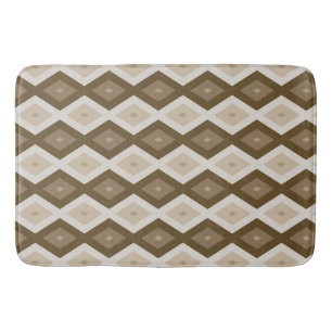 Tapis De Bain Tons de motif diamant brun