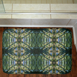 Tapis De Bain Tons tropicaux Vert Abstrait