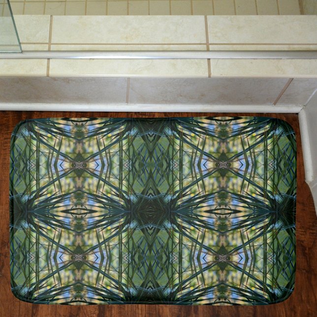 Tapis De Bain Tons tropicaux Vert Abstrait (Créateur téléchargé)