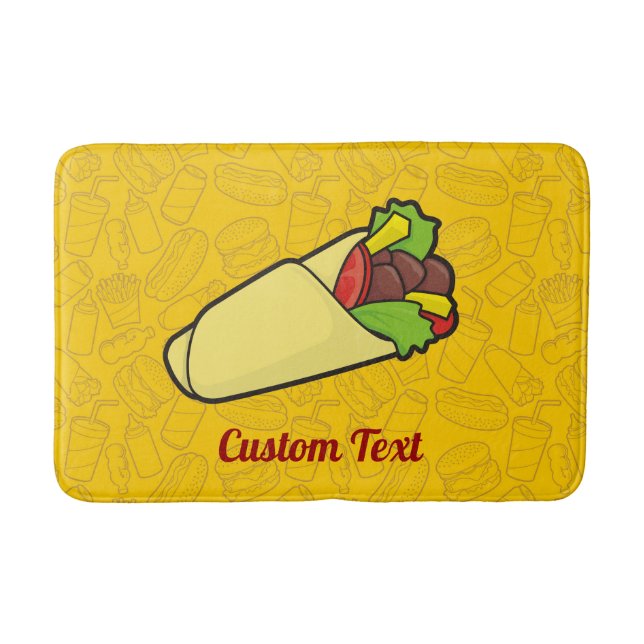 Tapis De Bain Tortilla Sandwich Envelopper Salle de bain Mat (Devant)